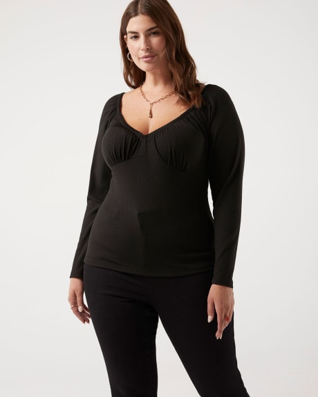 Empire Cut Top with Sweetheart Neckline - Addition Elle