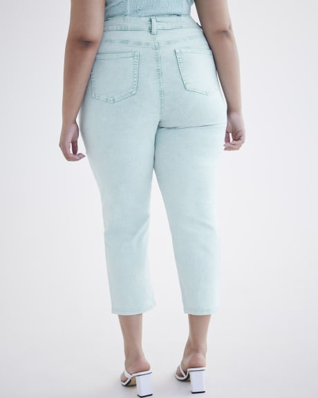 Responsible, Straight-Leg Coloured Jeans with Acid Wash - Addition Elle