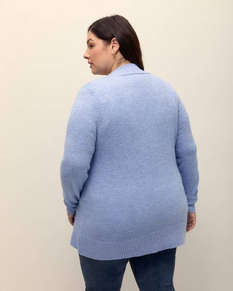 Tunic Cardigan with Zipper and Patch Pockets