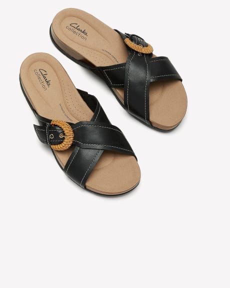 Wide Width, Reileigh Bay Sandal with Buckle Closure - Clarks