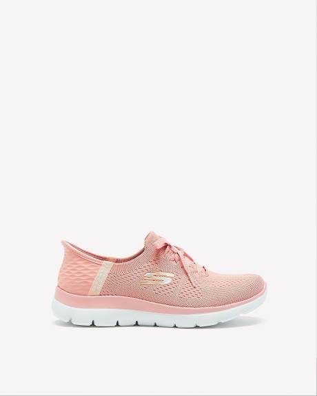 Wide Width, Stretch Knit Lace-Up Slip-In Shoes - Skechers