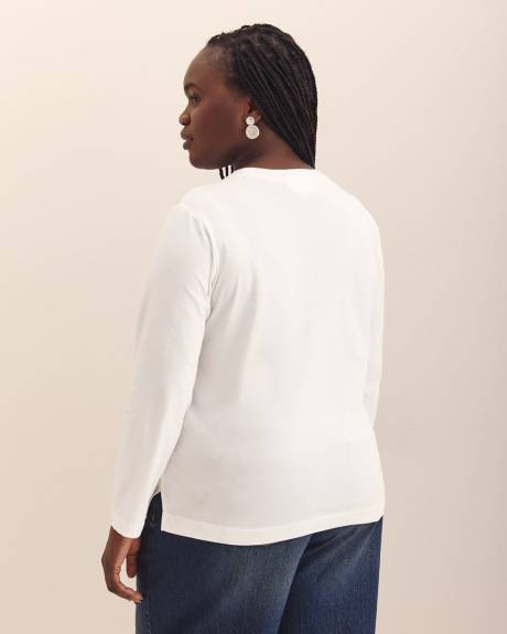 T-shirt à manches longues et col rond - Addition Elle - Essentiels PENN.