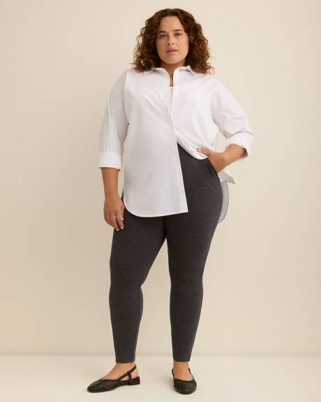 Heather Blue Ponte de Roma Legging with Pockets