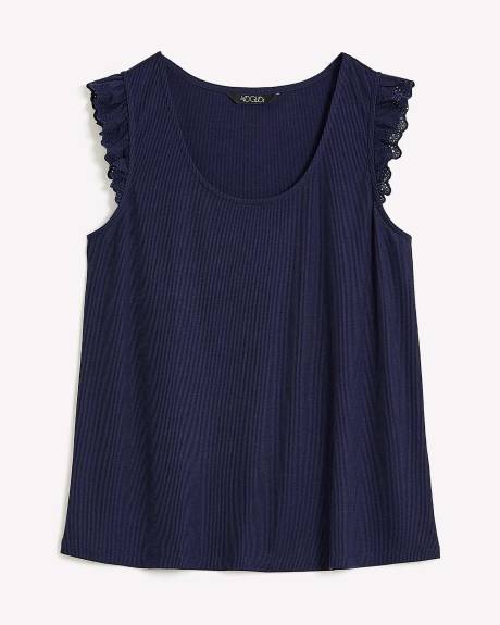 Camisole de pyjama avec petites manches à volants en dentelle - ti Voglio