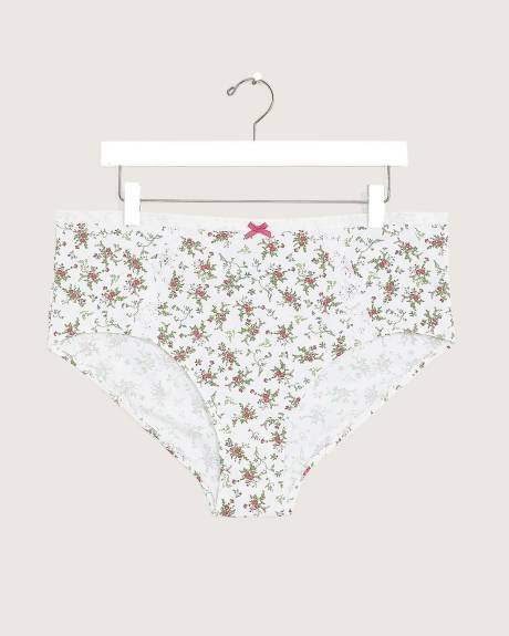 Floral Brief with Lace Appliqué - ti VOGLIO