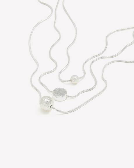 3-Layer Short Necklace with Paper Glitter