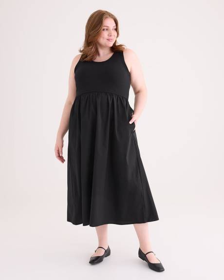 Sleeveless Mix-Media Dress