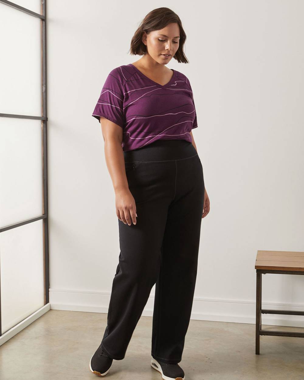 Petite, Basic Relaxed Pant Active Zone Penningtons