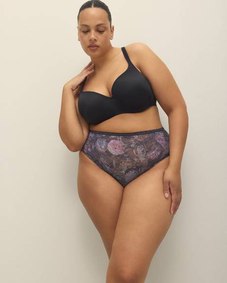 High-Cut Blue Floral Lace Brief - Déesse Collection
