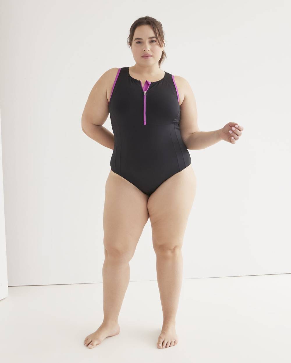 Half zip swimsuit store