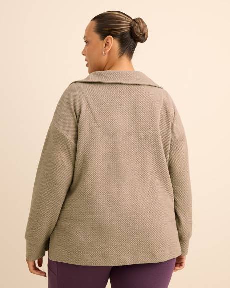 Pull texturé chiné avec col large - Active Zone