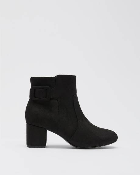 Extra Wide Width, Block-Heel Bootie with Side Buckle