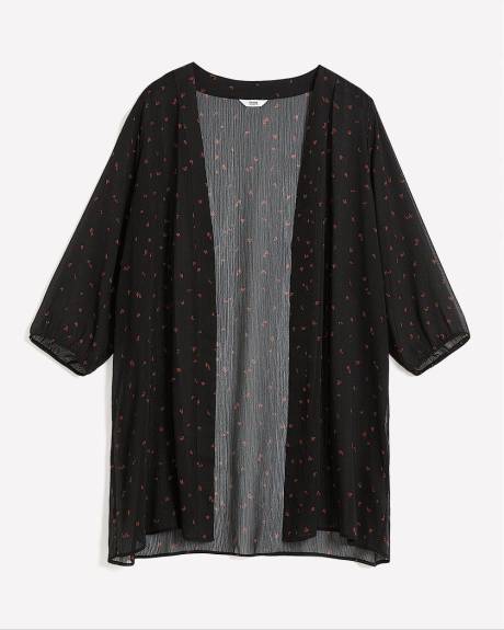 Cardigan kimono à motifs avec manches papillons