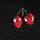 Black Lettuce-Edge Crew Socks with Embroidered Cherries