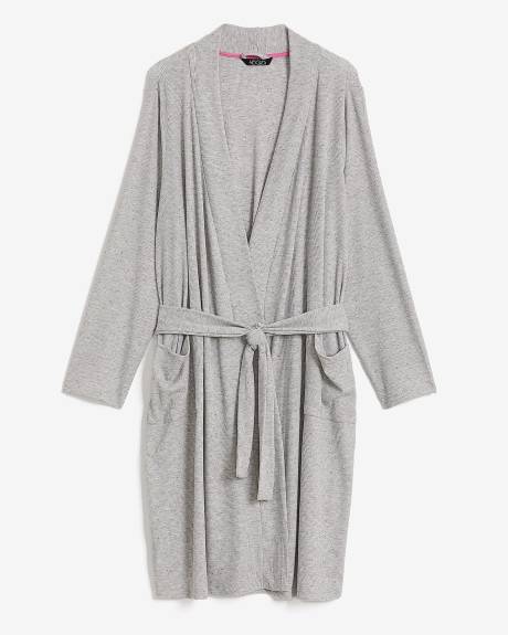 Grey Waffle Knit Robe - ti Voglio