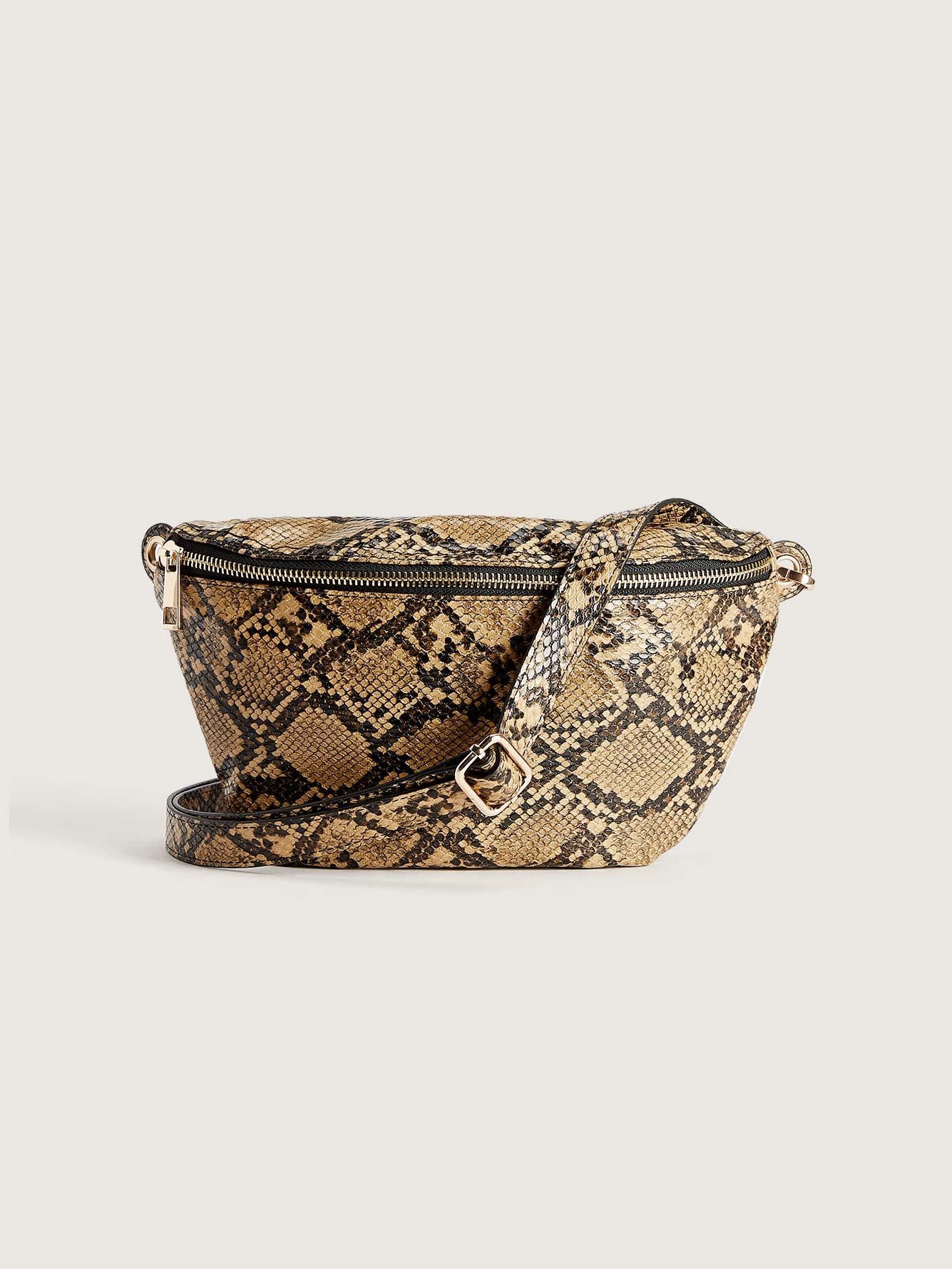 snake print waist bag