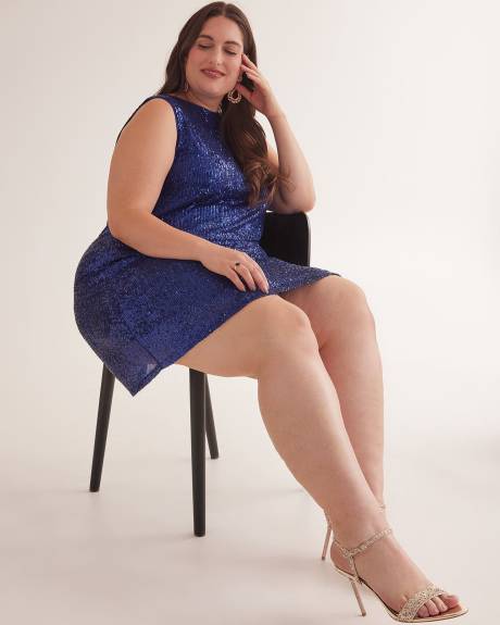 Sleeveless Sequins Knit Dress