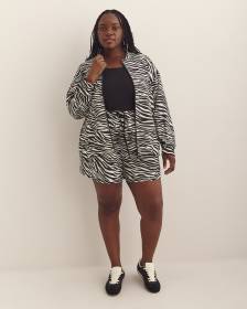 Responsible, Zebra-Print Stretch Bomber Jacket - Active Zone