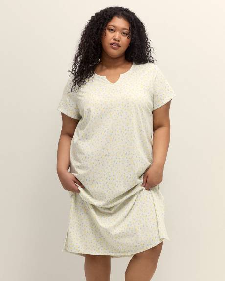 Chemise de nuit chinée longue à manches courtes - ti Voglio