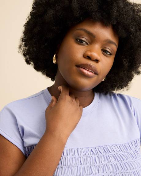 Haut &agrave; manches longues en tricot smock&eacute; - Addition Elle