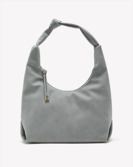 Gray Faux Suede Knotted Tote Bag - Addition Elle