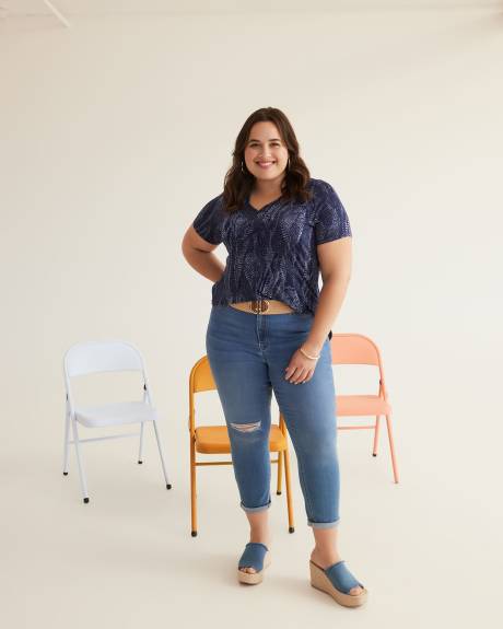 Haut à taille princesse, coupe trapèze, tissu responsable