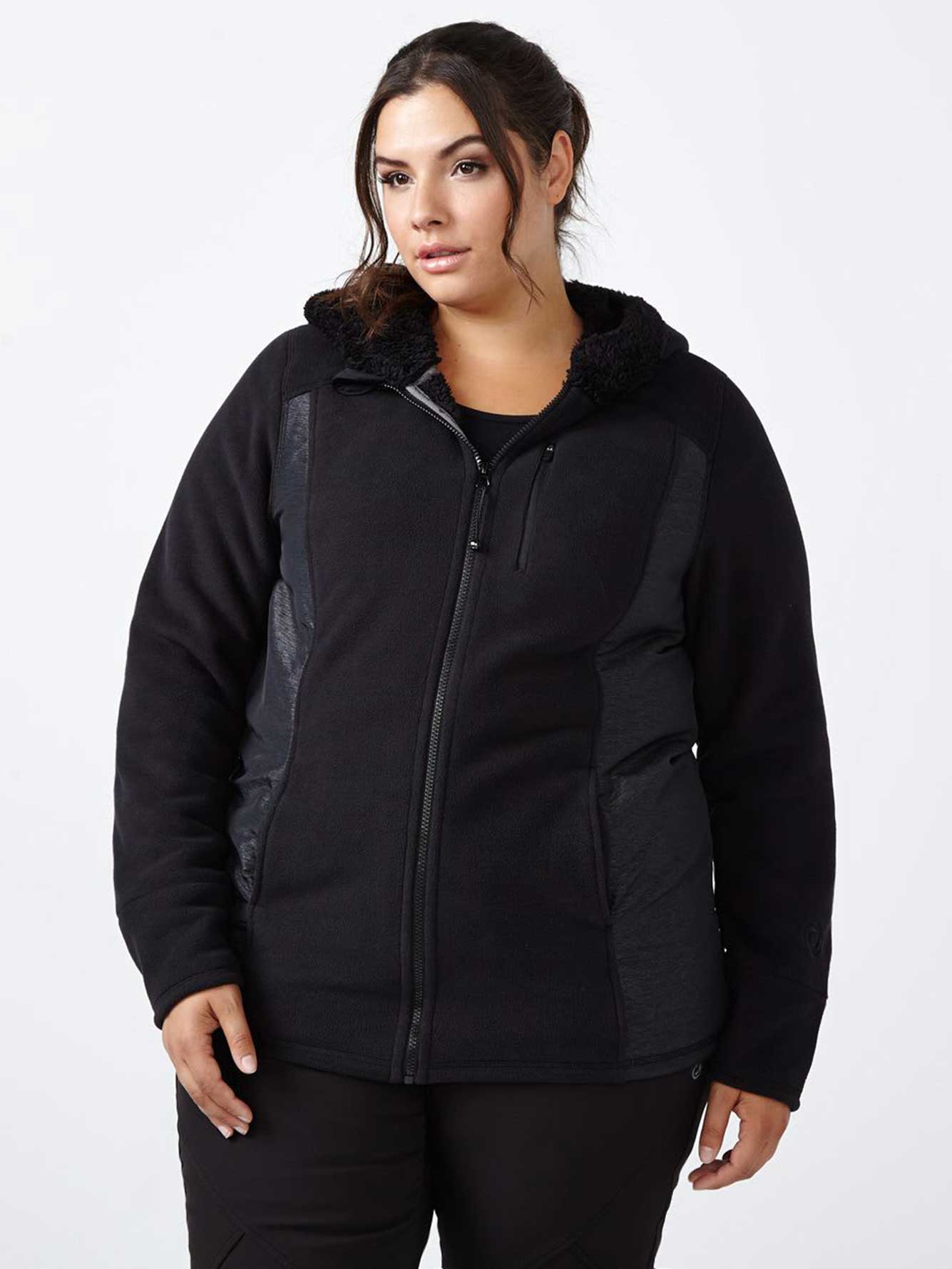 Sports PlusSize Hooded Fleece Jacket Penningtons