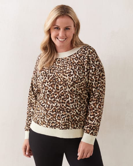 Animal-Print Sweater With Crew Neck - In Every Story