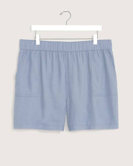 Short à enfiler en mélange de lin