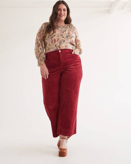 Responsible, Curvy-Fit High-Rise Wide-Leg Corduroy Pant