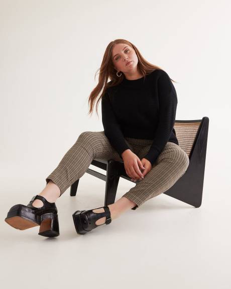 Cotton Sweater with Ottoman Stitches