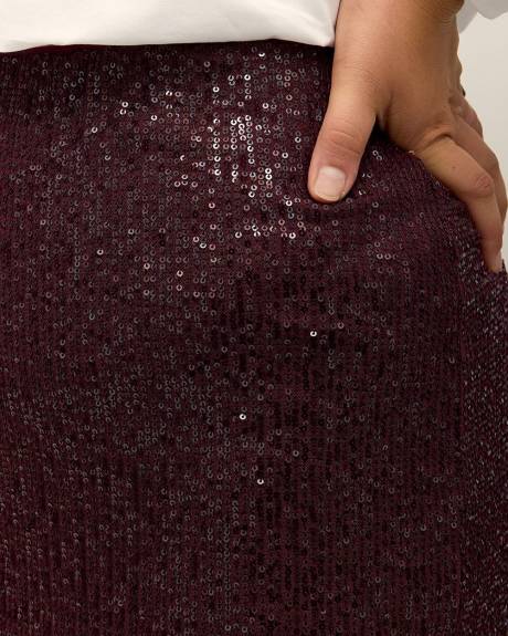 Sequins Knit Pull-On Midi Skirt - Addition Elle