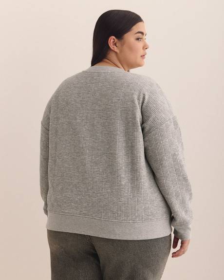 Dropped Shoulder Sweatshirt with Buttons