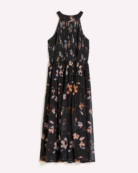 Black Textured Halter Maxi Dress - Addition Elle