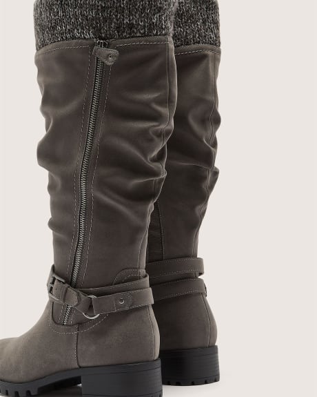 Extra Wide Width, High Boots with Knit Topline
