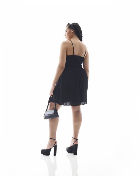 Black Sleeveless Dress with Lace Bodice - Addition Elle
