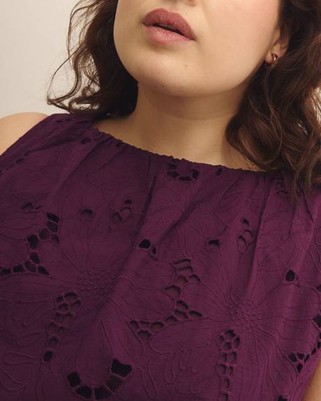 Sleeveless Cotton Shirring Top - Addition Elle