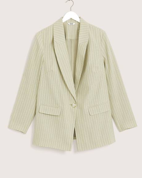 Striped Linen Blend Blazer