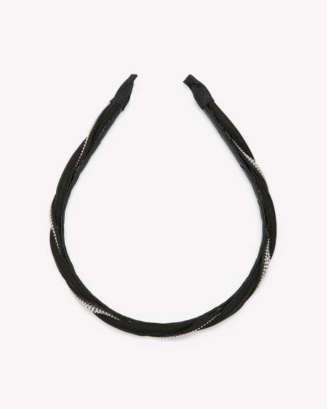 Black Hair Headband with Rhinestones