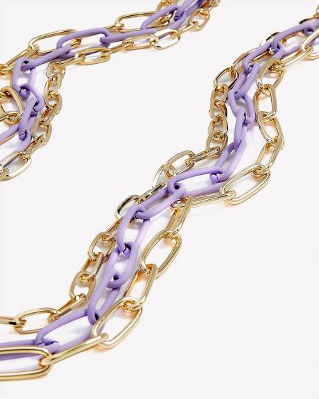 Collier à trois chaînes à gros maillons - Addition Elle