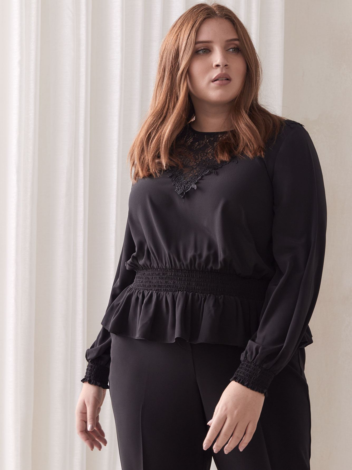 Lace Smock Blouse Addition Elle Penningtons