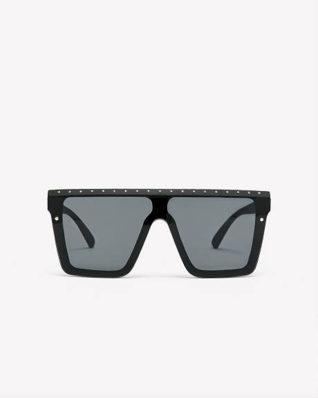 Lunettes de soleil surdimensionnées ornées de strass