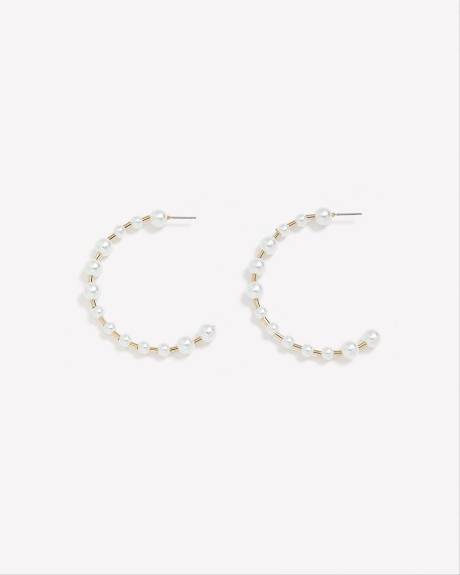 Boucles d'oreilles anneaux ornées de perles