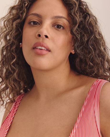 Maillot rayé rouge Annie avec boucle - Nana The Brand