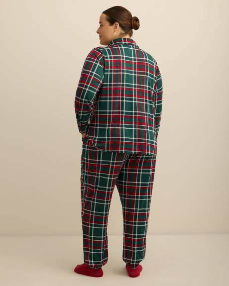 Ensemble-pyjama brossé à carreaux bleus - ti Voglio