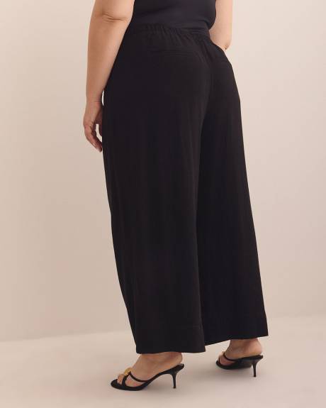 Pantalon écourté à jambe large avec cordon à la taille