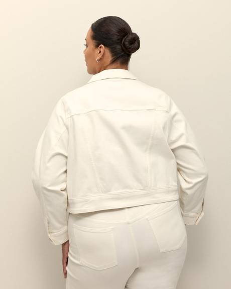 Cropped White Denim Trucker Jacket - d/C JEANS