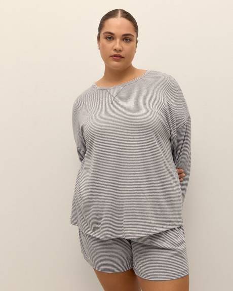 Long-Sleeve Striped Knit Pyjama Top - ti Voglio