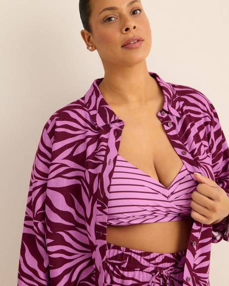 Chemisier en lin m&eacute;lang&eacute;