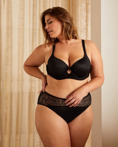 Soutien-gorge contour à pois avec dentelle, bonnets G-H - Déesse Collection